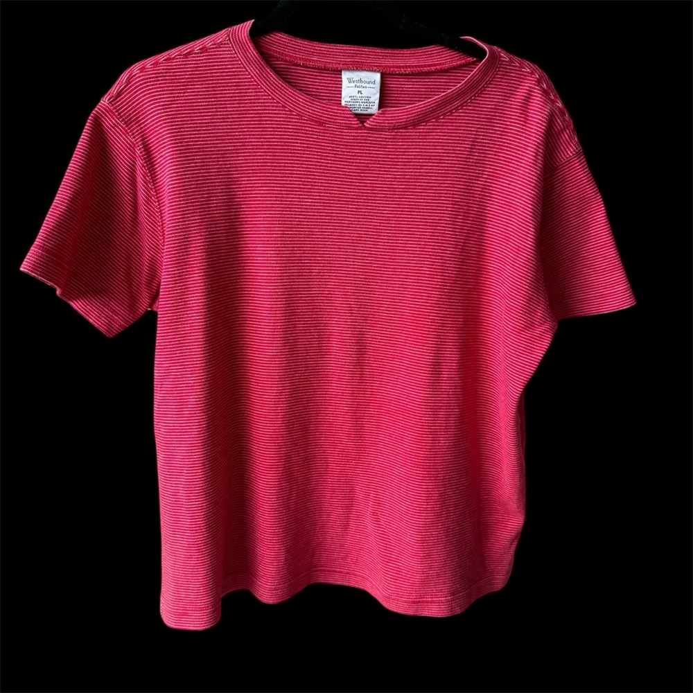 Westbound Cotton Red and White Short Sleeve Tee